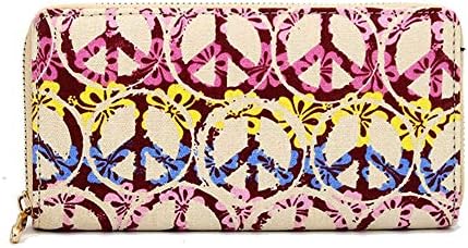 VOCUS Womens Long Zipper Wallet Boho Card Phone Holder Multifunctional Clutch Bag Cash Purse