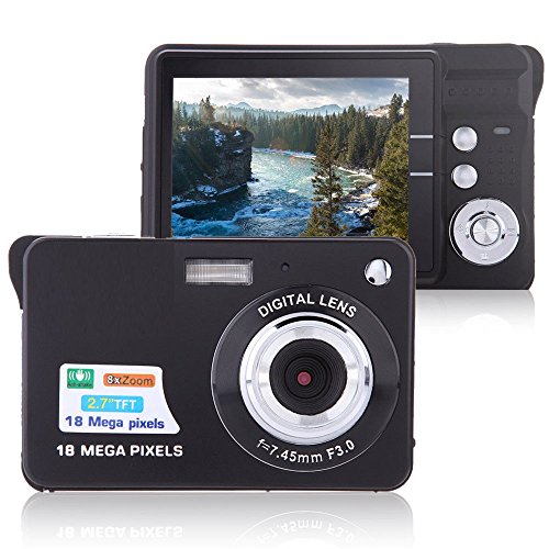 Digital Camera, Lyyes 2.7" Mini Camera HD 720P Digital Point Shoot Camera Camcorder 8X Zoom Camera for Kids and Gifts (Black)