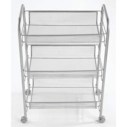 mDesign Portable Rolling Laundry Utility Cart Organizer Trolley with