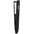 L'ANGE HAIR Straight Forward Titanium Flat Iron – 1” Floating Plates | Dual Voltage | 360° Swivel Cord | Auto Shut-Off | Safety Cool Tips | Ideal for Straightening, Curling, and Waving (Black)