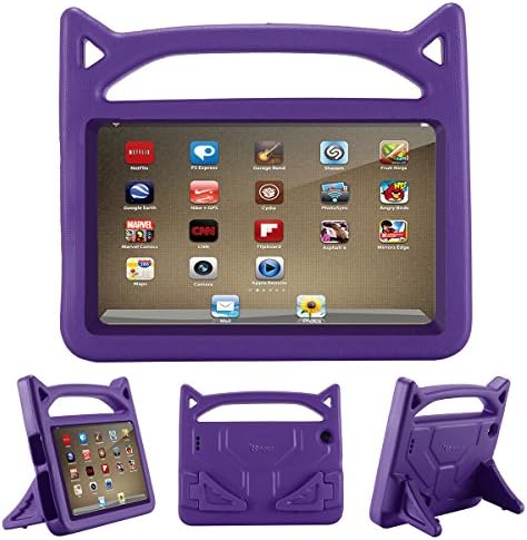 All-New Fire 7 2017 Case,Riaour Kids Shock Proof Protective Cover Case for Amazon Fire 7 Tablet (Compatible with 5th Generation 2015/7th Generation 2017) (Grape Purple)