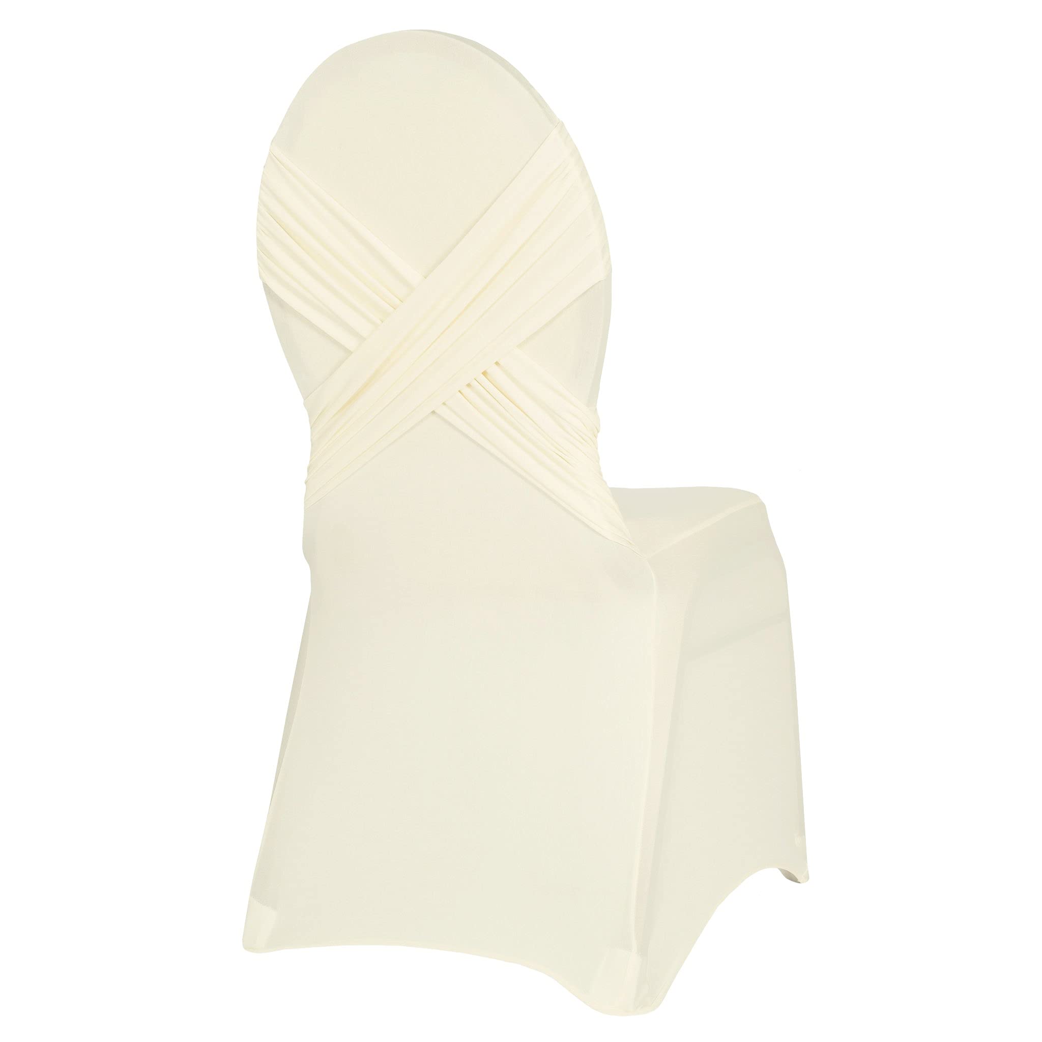 Cross Back Spandex Chair Cover | Ivory | 1 Pc.