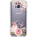 Galaxy S8 Plus Case, S8+ Case, JAHOLAN Girl Floral Clear TPU Soft Bumper Slim Flexible Silicone Cover Phone Case for Samsung Galaxy S8 Plus (S8+) - Rose Flower