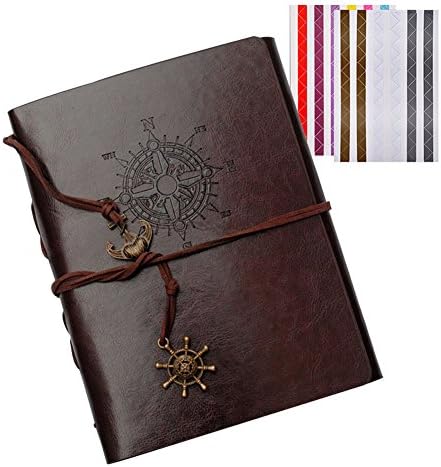 Forusky 60 Pages 21.8 x 18.5 cm Retro DIY Scrapbook Instant Lover Recording Album,Baby Growing Album,Wedding Anniversary Album,Traveling Record Book - Coffee