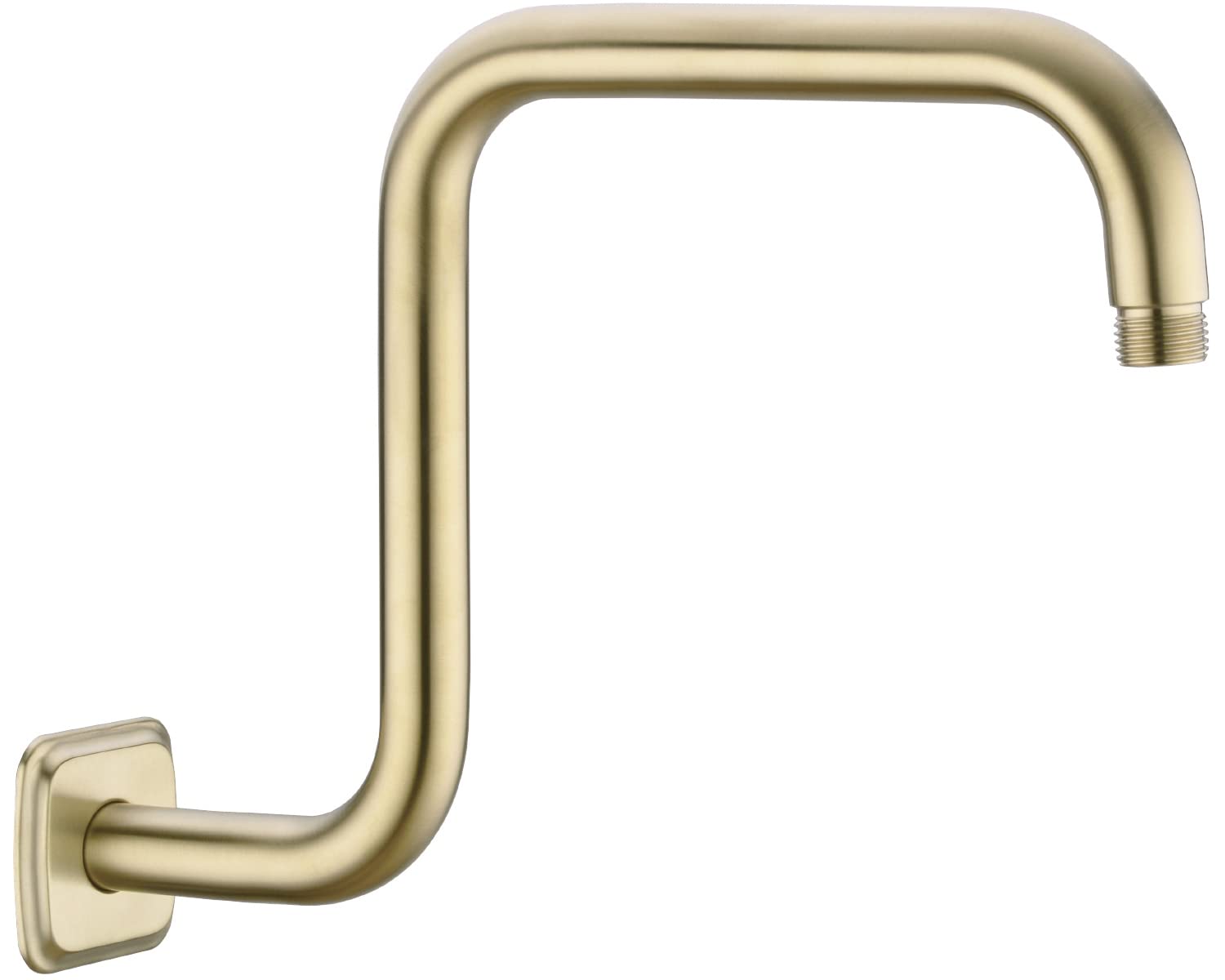 Photo 1 of TRUSTMI 13 Inch S-Shape Shower Arm with Flange, Stainless Steel Pipe Extra Long Replacement Shower Head Holder, Brushed Gold
