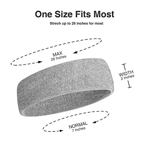 image for iKsee Sweatbands Headbands for Men/Women,Moisture Wicking Elastic Cott