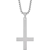 HAQUIL Stainelss Steel Simple Cross Necklace, Box Chain, Cross Jewelry Gift for Men and Women