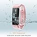 Diggro ID115HR Smart Bracelet Heart Rate Bluetooth 4.0 Sports Pedometer Calorie IP67 Waterproof Sleep Monitor Call/SMS Reminder Sedentary Reminder for Android IOS (Pink)