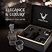 5-Piece Whiskey Decanter and Glass Set. Premium Quality Decanter and 4 Whiskey Glasses with Luxurious and Elegant Box. Liquor Decanters for Bourbon, Wine, Brandy, Gin and Whisky. Dishwasher Safe