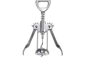 Kichvoe Wine Bottle Opener Corkscrew Stainless Steel Silver Alloy Wine Opener for Home Bar Kitchen
