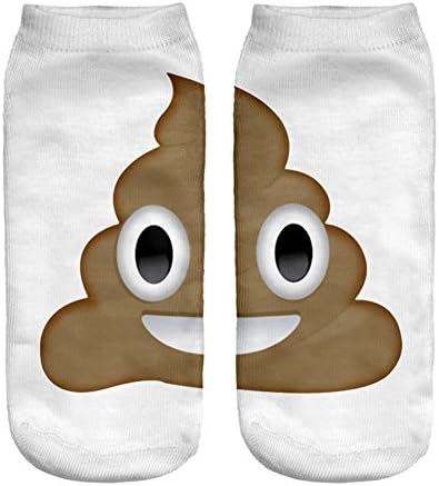 3D Funny Emoji Poop Crew Socks for Women Girls 40967