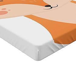 Ambesonne Fox Fitted Sheet, Simplistic Funny