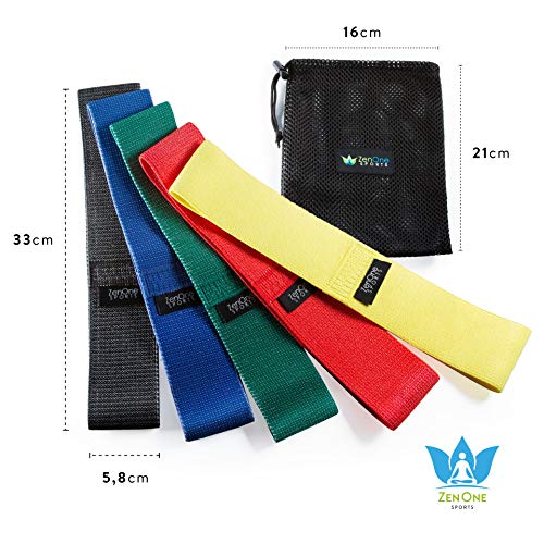 ZenOne-Sports-ZenLoops-Fabric-Fitnessbaender-aus-Stoff-5-Verschiedene-Staerken-Widerstandsbaender-fuer-Oberkoerper-Bein-Po-Training-rutschfest-inkl-Trainings-Guide-Tasche