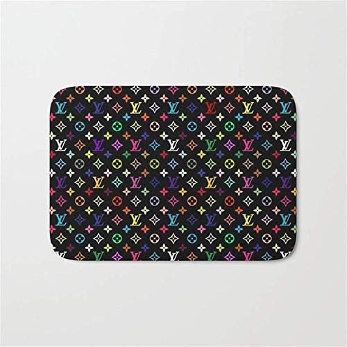 Ruandian Colorfull LV Pattern Logo Bathroom Bath Door Mat Rug 23.6(L) X15.7(W) Inch,40cmx60cm