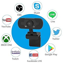 FUVISION Webcam with Microphone, Web Cameras for