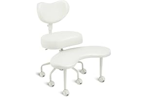 Pipersong Meditation Chair PRO, Cross Legged Chair with Wheels, ADHD Chair, Criss Cross Desk Chair with Height Adjustable Backrest and Adjustable Stool, Flexible Design for Fidgety Sitters, Ivory