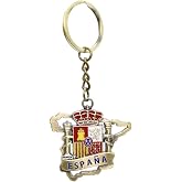 BDM Original metal keyring with engraving of Spain in letters and national flag, for men or women.