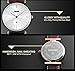 Mens Unique Analog Quartz Business Casual Dress Wrist Watch Leather Band Minute Dial with Special Lug Design, White Simple Dial, 98FT Waterproof 30M 3ATM Water Resistant - Silver