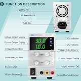 SKY TOPPOWER Variable DC Bench Power Supply 0-30V 0-10A Regulated CC/CV Lab DIY view 4