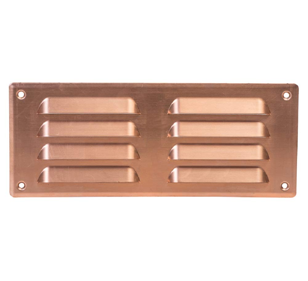 Steinberg14 Copper 260x105mm Metal Air Vent Cover with Insect Mesh - 10x4 inch Ventilation Grille - Rectangular Air Vents for Outdoor and Indoor - Air Vent Register for Walls and Ceilings