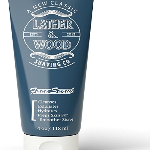 Best Face Wash for Men - Lather & Wood's Face Scrub - Luxurious Exfoliating Mens Face Wash for the Man's Man. 4oz Facial Cleanser for Men.