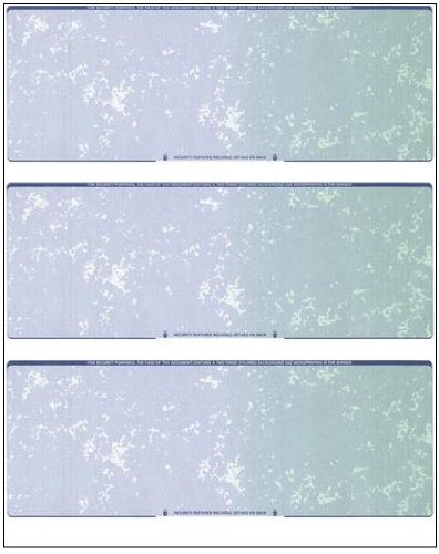 Business Voucher Checks Stock - Computer Laser Checks - 3 Checks Per Page, 100 Sheets/300 Checks, Blue/Green Prismatic