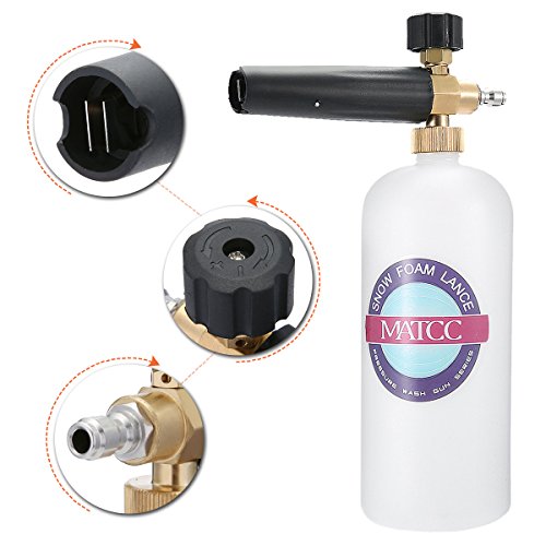 MATCC Adjustable Foam Cannon I Liter Bottle Snow Foam Lance Fit 1/4