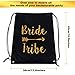 Maitys 12 Pieces Bride Drawstring Bags Bachelorette Party Drawstring Backpacks for Bridal Shower Wedding Party Bridesmaids Supplies Gift Bag (Black)