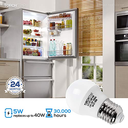 TORCHSTAR LED Refrigerator Light Bulb, 40W Equivalent, A15 Appliance