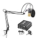 NEEWER NW-800 Condenser Microphone (Gold) with Suspension Boom Scissor Arm Stand, Table Mounting Clamp, Pop Filter and 48V Phantom Power Supply