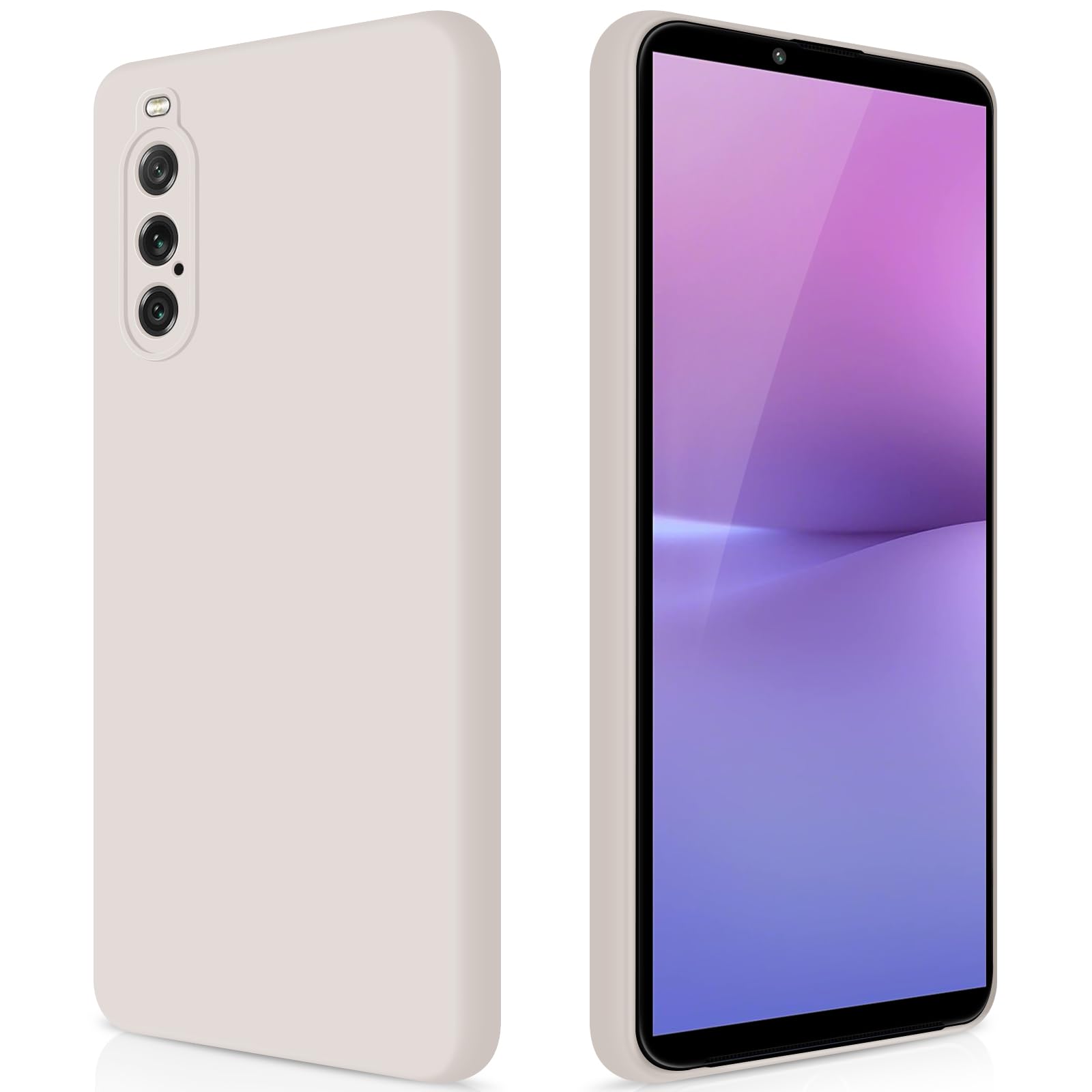 GiiYoon Case Compatible with Sony Xperia 10 V, Silky-Soft Touch Full-Body Protective Phone Silicone Case, Shockproof Cover with Microfiber Lining, off white — image 1