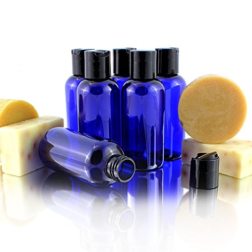 4oz Cobalt Blue Plastic Squeeze Bottles with Disc Top Flip Cap, BPA