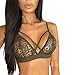 GOTD Women Sexy Lingerie Floral Sheer Lace Bra Top Seamless Bralette Cup (S, Army Green)