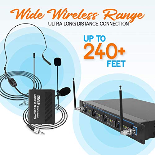 4 Channel Wireless Microphone System Professional VHF Audio Mic Set