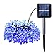Qedertek Cherry Blossom Solar String Lights, 22ft 50 LED Waterproof Christmas Decorative Lighting for Indoor/Outdoor,Patio,Lawn,Garden,Christmas, and Holiday Festivals Decorations (Blue)