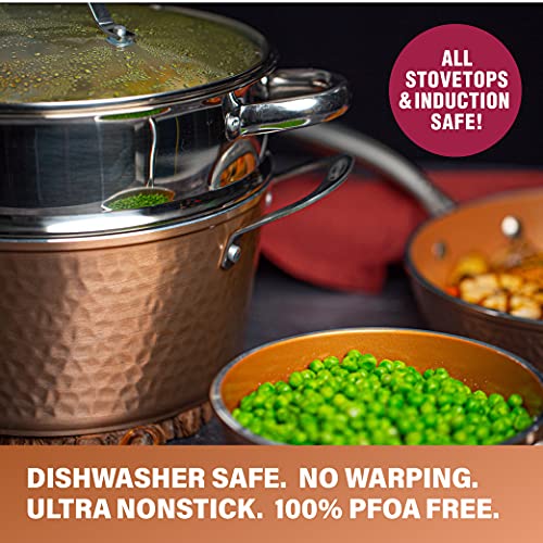 Gotham Steel Nonstick Hammered Copper Collection 2.5 Quart Sauce Pan