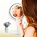 KEDSUM 1X/10X Double Sided Lighted Makeup Mirror, 360 Degree Swivel Tabletop Vanity Mirror,Cosmetic Regular/Magnifying Mirror with Lights, Dimmable Touch Button,Dual Power Supply