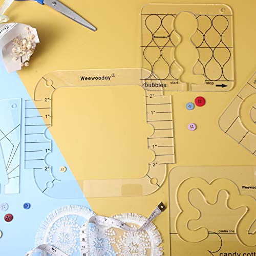 11 Pieces FreeMotion Quilting Template Set Sewing Machine Domestic