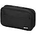 LIHIT LAB Large Capacity Zipper Pencil Case For School Office College, Big Capacity 4 Compartments Pencil Bag Holder Adults Teen Boys Girls, Travel Cosmetics Storage, Jet Black (A7551-124)