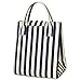 Moosoo Reusable Thermal Foldable Lunch Tote Bag Cooler Bag Insulated Lunch Box Picnic Bag School Cooler Bag for Men Women Ladies Girls Children Kids Student (Blue Stripe)