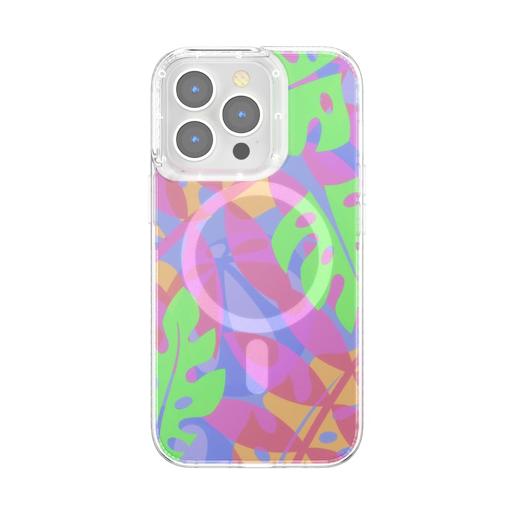 PopSockets iPhone 13 Pro Grip Compatible with MagSafe, Phone Case for iPhone 13 Pro, Wireless Charging Compatible, Case Only - Boca Palms Pink