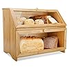 Leader-Accessories-Double-Decker-Bamboo-Bread-Bin-2-Layer-Bread-Box-for-Kitchen-Large-Capacity-Food-Bread-Storage-Retro-39x25x32cm Leader Accessories Double Decker Bamboo Bread Bin 2-Layer Bread Box for Kitchen Large Capacity Food Bread Storage Retro…