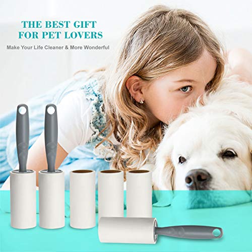 Lint Rollers for Pet Hair, Lint Remover and Pet Hair Remover Set Brush with 480 Sheets Extra Sticky for Dog & Cat Hair Removal and Clothes - Thumbnail 6