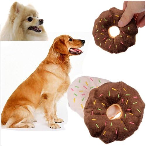 Pet Toy Supplies Dog Chew Cat Throw Squeaker Cotton Wool Doughnut Hole.