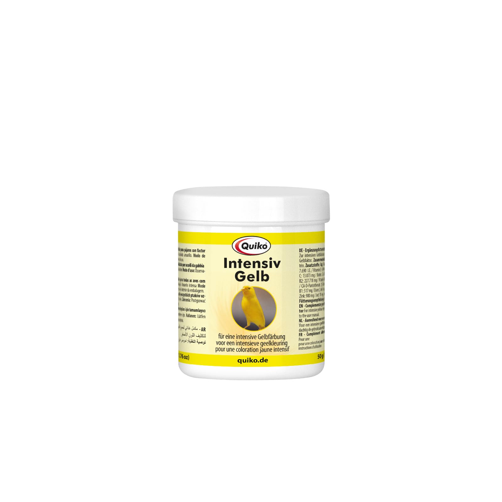 Quiko Intensive Yellow 50 g - Supplementary food for all birds with yellow factor - For intensive yellow colouring and colour intensification of the plumage - Suitable for canaries, forest birds etc.