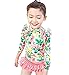 Baby Girls Toddler Kids 3 Pcs Long Sleeve Floral Swimwear Sun Protection Swimsuit Bathing Suits