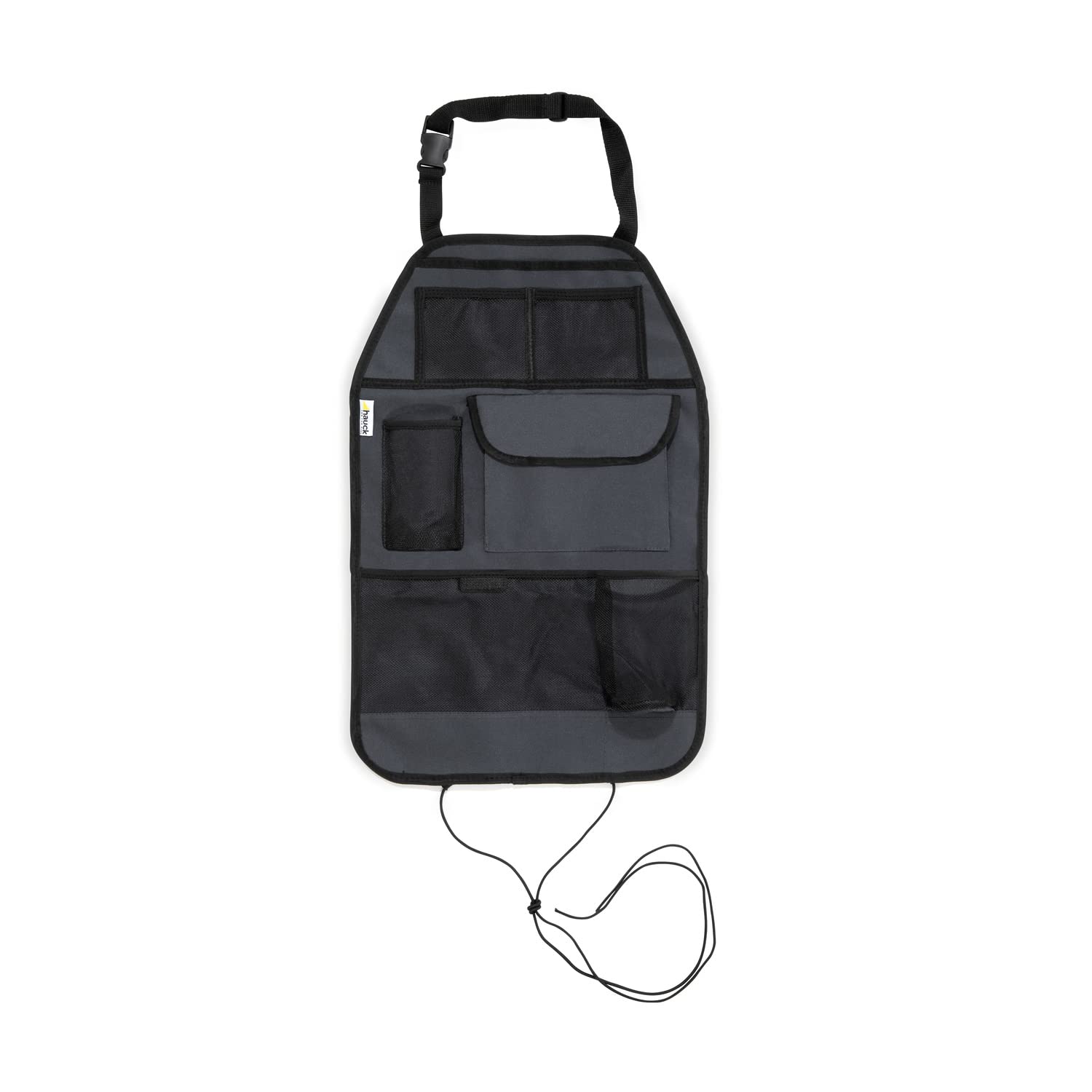 Hauck Cover Me Deluxe Car Organiser Seat Back Protector with Multi Pockets and Cup Holder, Kick Mat Cover, Grey