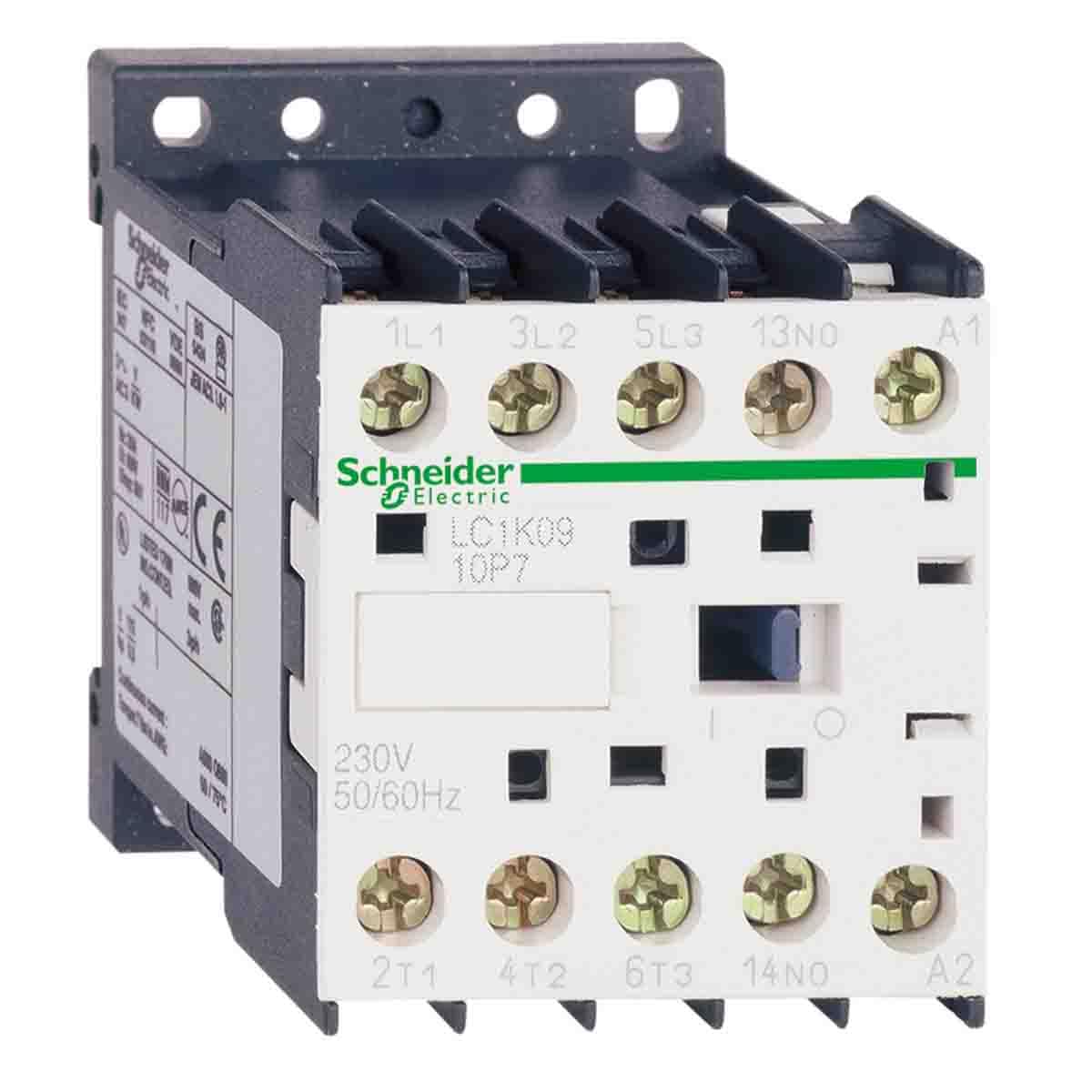 Schneider Electric, TeSys K, LC1K0901F7, Contactor - 3P - AC-3 440 V 9 A - 1 NC aux. - 110 V AC coil