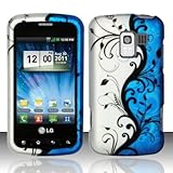 BLUE VINES Hard Plastic Design Matte Case for LG Enlighten / Optimus Slider LS700/VS700 (VirginMobile/Verizon) / Optimus Q (StraightTalk/Net10) [In Twisted Tech Retail Packaging]