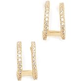 SHASHI Women's Erin Pave Hoops, Gold, One Size